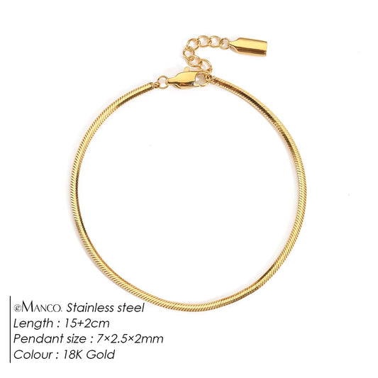 Emanco™ Gold Snake Chain Bracelet – Bold Simplicity for the Modern Man